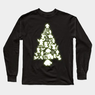 Lilo and Stitch Christmas Tree Silhouette Long Sleeve T-Shirt